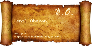 Menzl Oberon névjegykártya